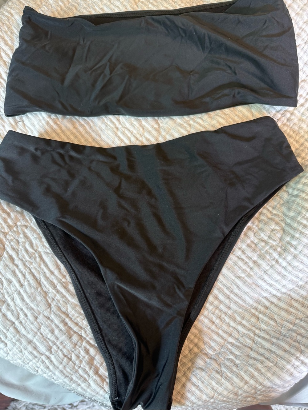 Black Bandeau Bikini Set - Two-Piece Swimwear